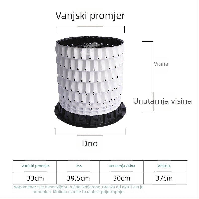 Specijalni lonac za uzgoj borovnica, plastični lonac, ojačana smola, kvadratni oblik s kontrolom korijena, prozračan, za zelene biljke i cvijeće, dostupnih veličina: veliki, srednji i mali.