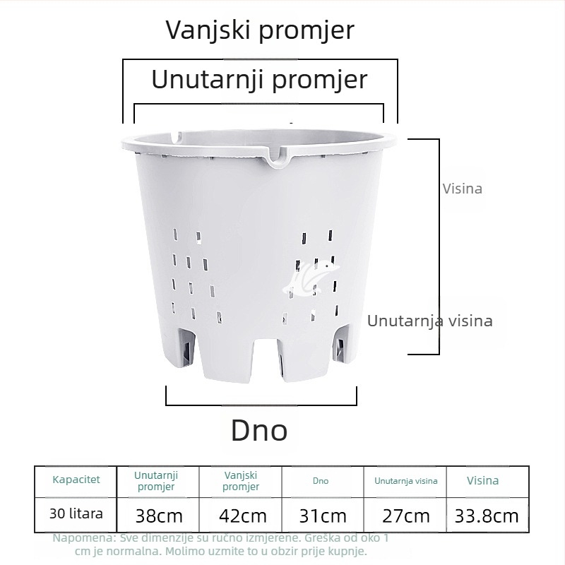 Specijalni lonac za uzgoj borovnica, plastični lonac, ojačana smola, kvadratni oblik s kontrolom korijena, prozračan, za zelene biljke i cvijeće, dostupnih veličina: veliki, srednji i mali.