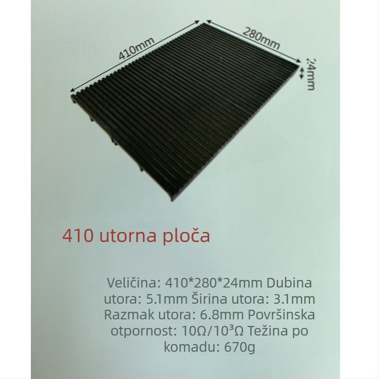 Antistatična PP ploča s utorima za PCB obrtni stalak, s gornjim i donjim držačem ploča (ES-350)