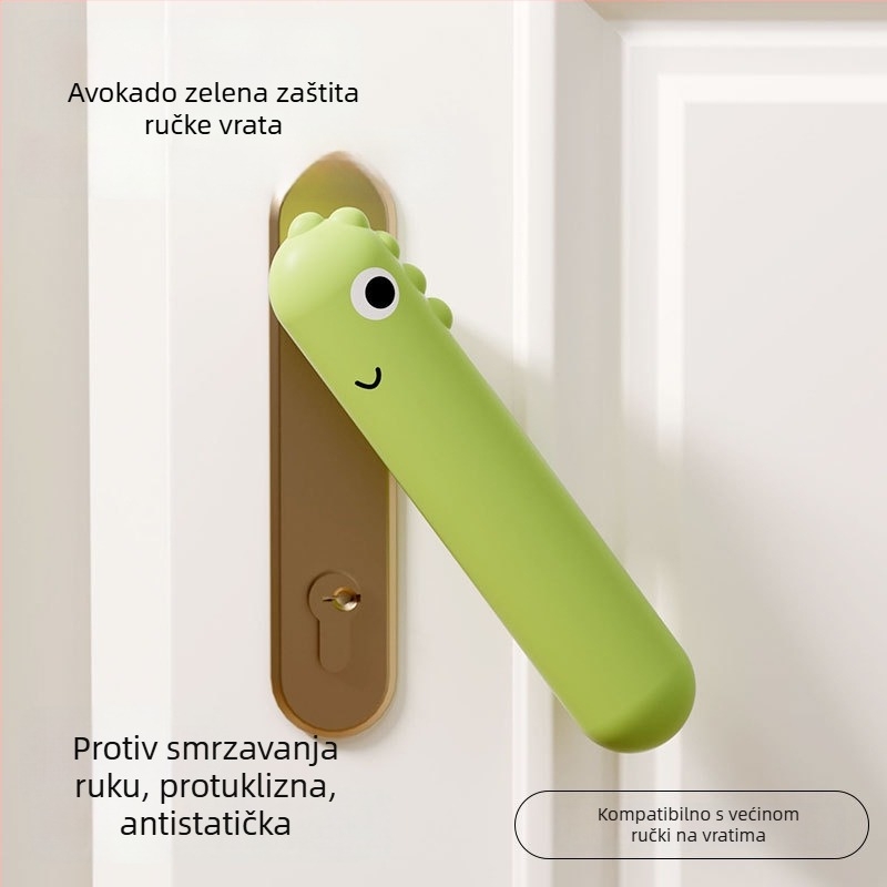 Dinosaure tematski set zaštitnih silikonskih kućišta za kvaku vrata, tri dijela, zaštita od sudara i statičnosti, tihi rad