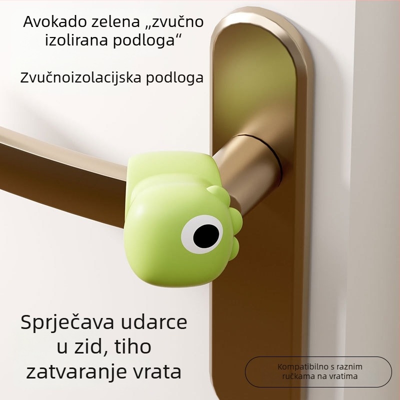 Dinosaure tematski set zaštitnih silikonskih kućišta za kvaku vrata, tri dijela, zaštita od sudara i statičnosti, tihi rad