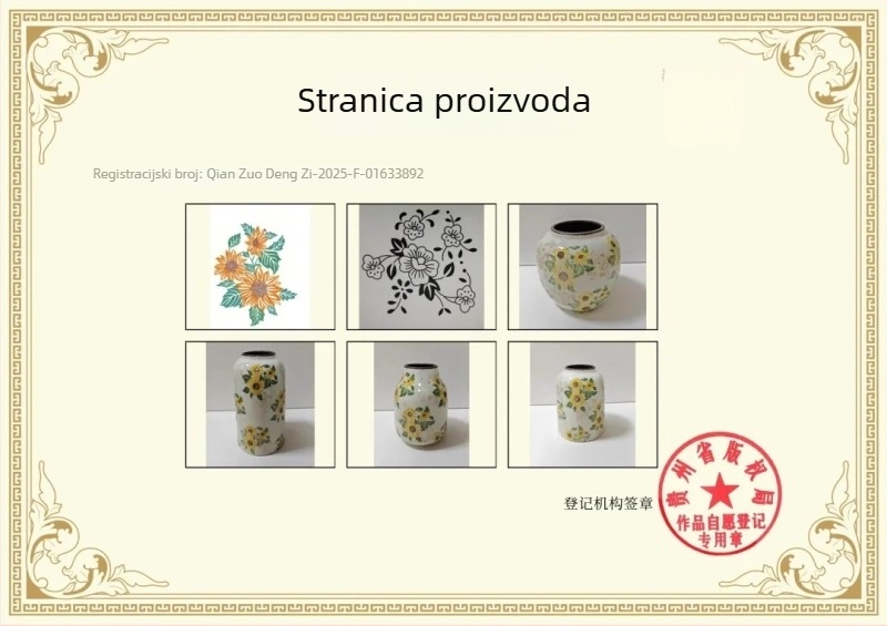Keramička vaza s napuklom glazurom u američkom seoskom stilu, uski otvor, za svježe cvijeće, retro dekor dnevnog boravka, novokineski stil dekoracije