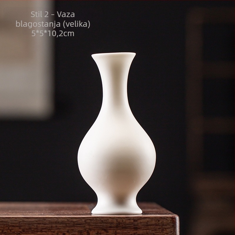 Guanyin boca od bijele porcelane – keramička dekoracija za hidroponiju i suho cvijeće, stolni ukras dnevnog boravka