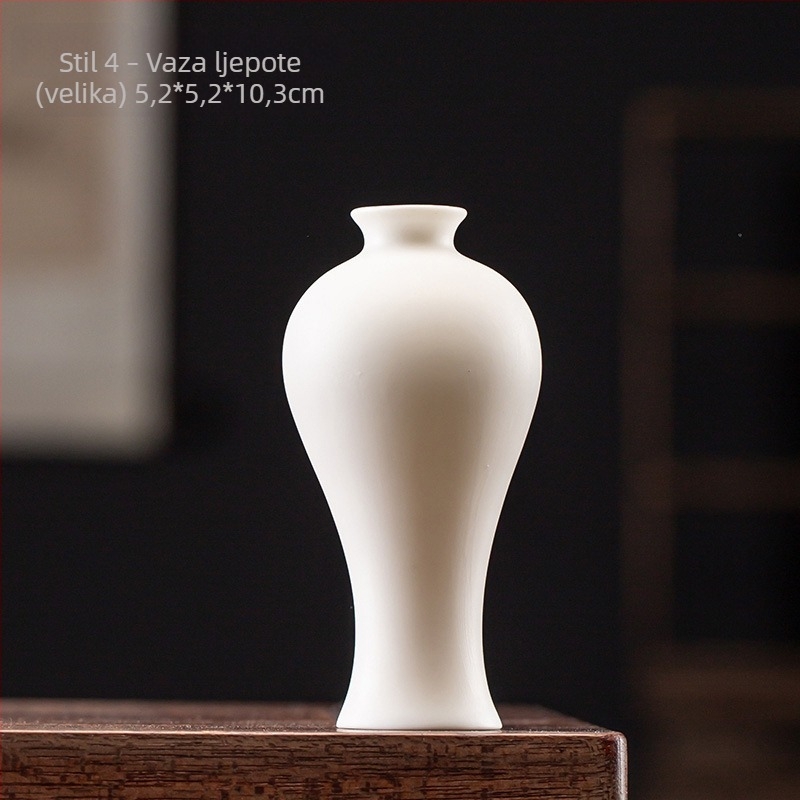 Guanyin boca od bijele porcelane – keramička dekoracija za hidroponiju i suho cvijeće, stolni ukras dnevnog boravka