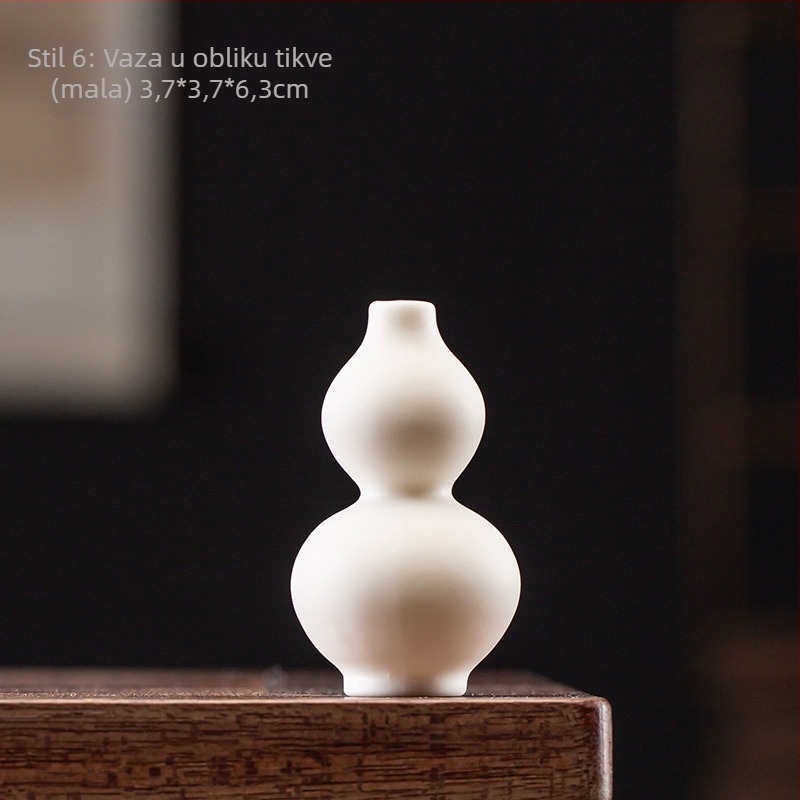 Guanyin boca od bijele porcelane – keramička dekoracija za hidroponiju i suho cvijeće, stolni ukras dnevnog boravka