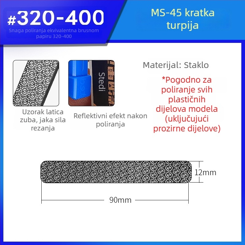 Gundam model staklena pilnica s granulacijom 10000, za mokro brušenje i sjaj ogledala