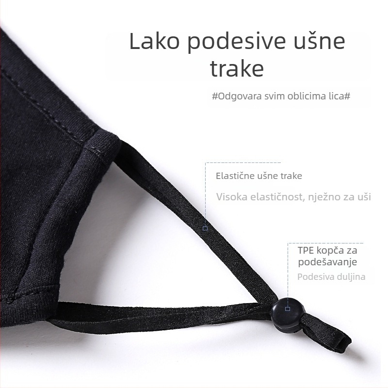 Trostruka maska od 100% pamuka, za pranje, za odrasle i djecu; trodimenzionalna topla maska za proljeće, jesen i zimu.