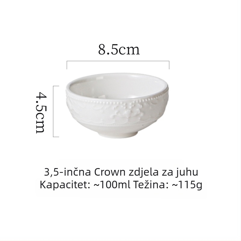 Bijela keramička zdjela za kućnu uporabu, zdjela za rižu i juhu, skandinavski minimalistički stil posuđa