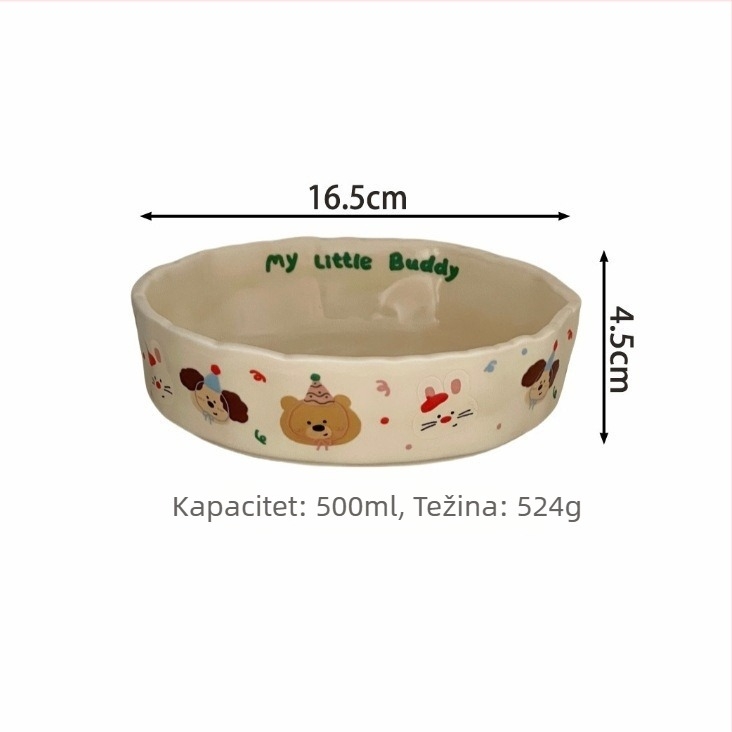 Kremasto keramička zdjelica, ručno oblikovana, s mat završnim premazom; pogodna za rižu, desert, doručak i juhu