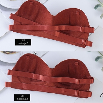 3D omotnica grudnjaka bez naramenica, s podesivim stražnjim dijelom i nevidljivim trakama