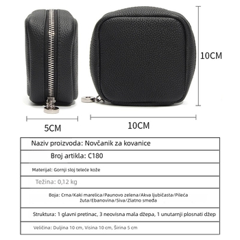 Nova stil kožna kozmetička torbica, mini veličine, za žene, pretinac za ruž i slušalice, prijenosna mala torba s lancem za izlaske