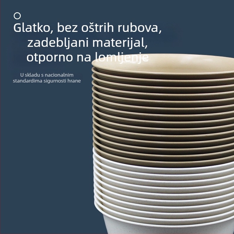 Jednokratna zdjela od rižine ljuske, 350 ml, debeli zidovi, pogodna za juhu