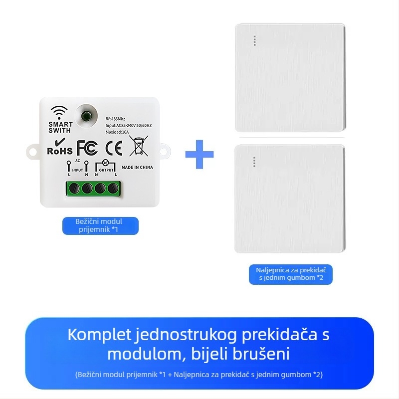 Bežični modul prekidača za kućno osvjetljenje s daljinskim upravljanjem, bez kablova, pametni dom