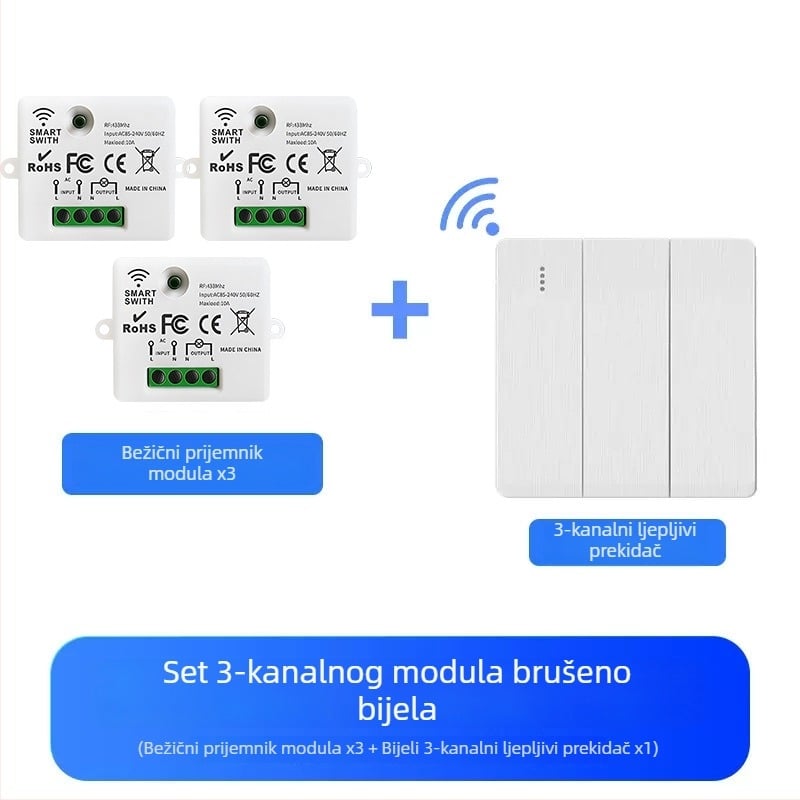 Bežični modul prekidača za kućno osvjetljenje s daljinskim upravljanjem, bez kablova, pametni dom