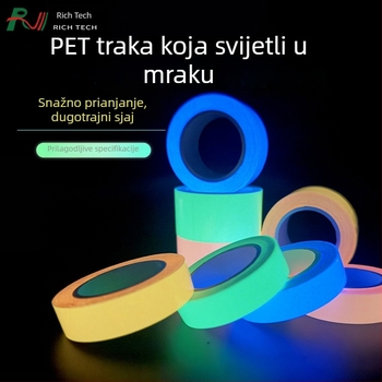 PET luminescencijska traka za sigurnosno upozoravanje u žarkim bojama, za nužne situacije i protupožarnu sigurnost, duljina 3 m