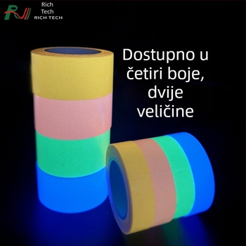 PET luminescencijska traka za sigurnosno upozoravanje u žarkim bojama, za nužne situacije i protupožarnu sigurnost, duljina 3 m