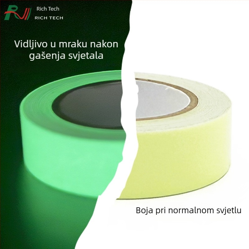 PET luminescencijska traka za sigurnosno upozoravanje u žarkim bojama, za nužne situacije i protupožarnu sigurnost, duljina 3 m