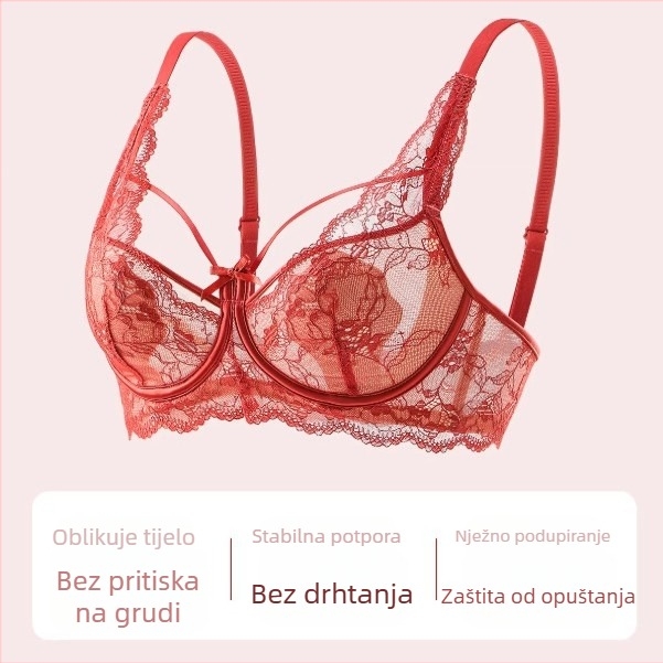 Crveni ženski set donjeg rublja za oblikovanje dekoltea i skupljanje bočnih grudi, sprječava opuštanje, vjenčani grudnjak, 2026. godina Konja