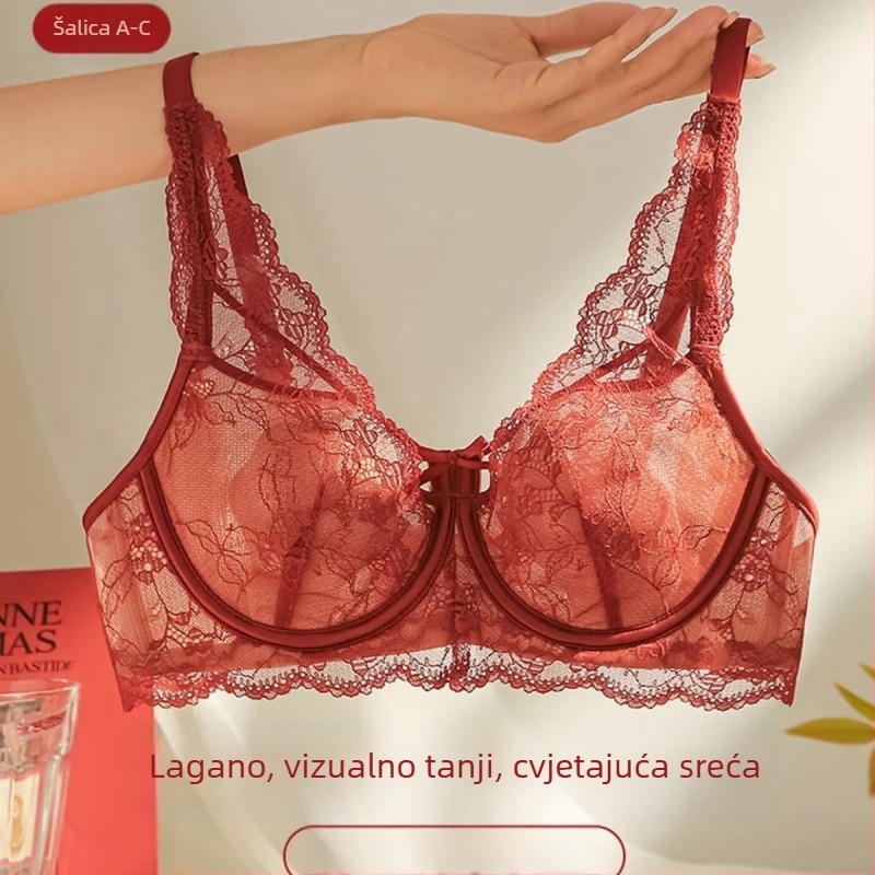 Crveni ženski set donjeg rublja za oblikovanje dekoltea i skupljanje bočnih grudi, sprječava opuštanje, vjenčani grudnjak, 2026. godina Konja