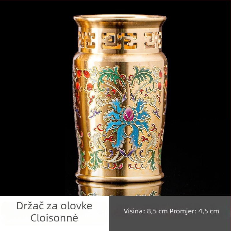 Novi kineski šareni bakreni set za čajnu ceremoniju, pet dijelova: klips za čaj, žličica za čaj, nož za čaj, četka za njegu čajnike, nosač šalice