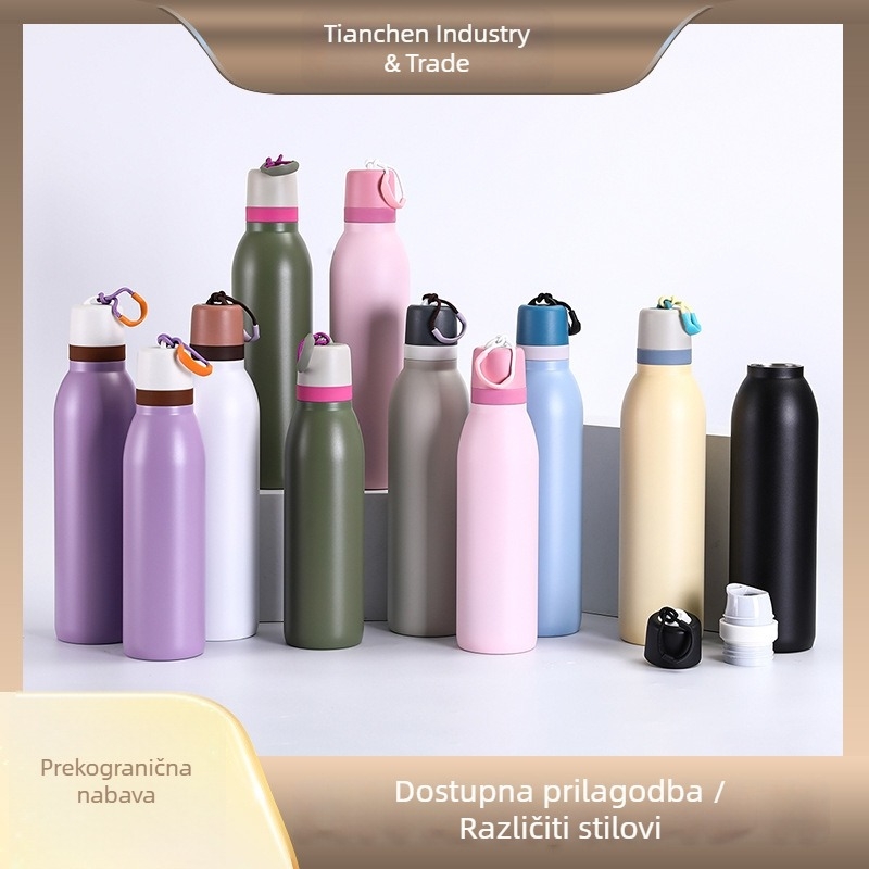 Auto šalica s malim otvorom od 304 nehrđajućeg čelika, izolirana boca s remenom za nošenje