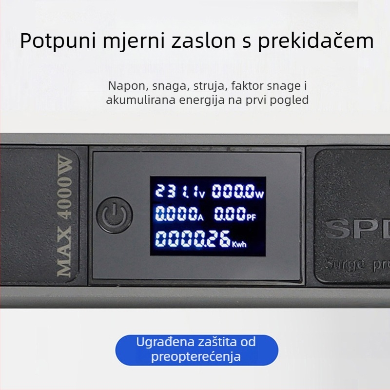 16A PDU ormarić od aluminijske legure sa više utičnica, visokopojasna razvodna ploča za računalne sobe, uredsku i e-sport uporabu