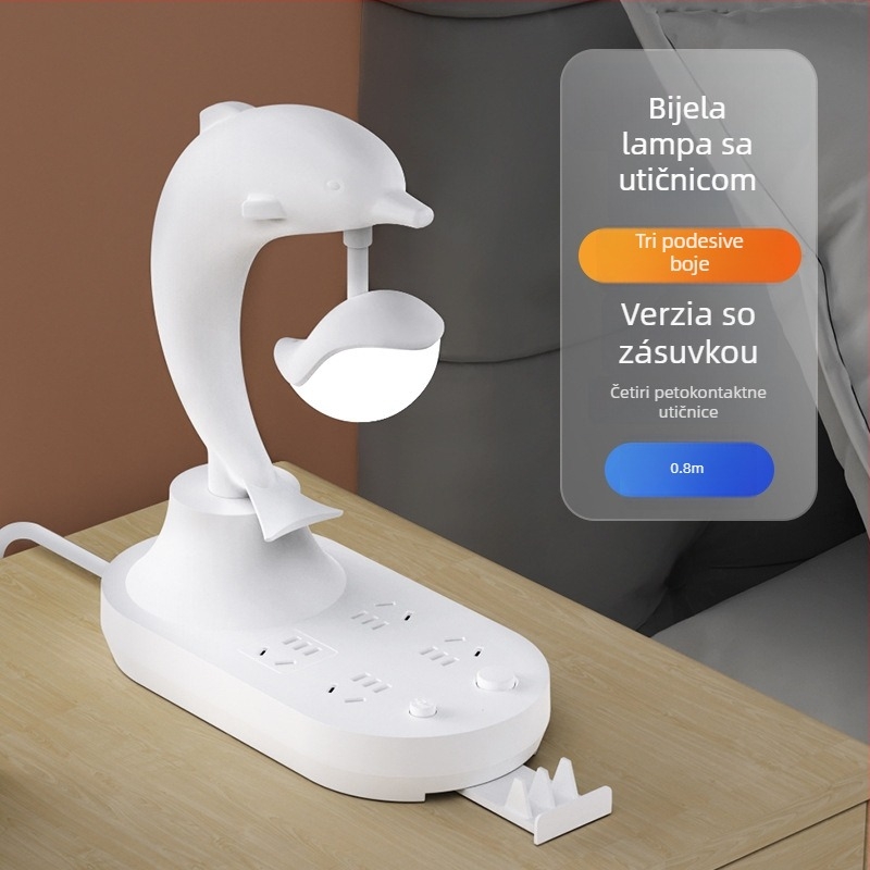 Višenamjenska stolna lampica za spavaću sobu s ambijentalnim osvjetljenjem, noćni ormarić, LED s podesivom jačinom, USB priključkom za punjenje, pogodna za studentske domove