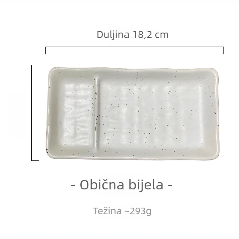 Porcelanska posuda s dva odjeljka tanjura i posudicom za umak, japanskog stila, za torte, sushi, deserte i grickice.