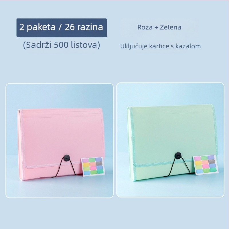 A4 organizator za ispite i studijske dokumente, torba za knjige, akordeonska mapa za učenike