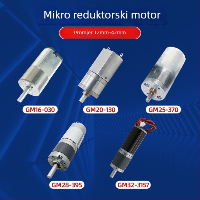 Mali četkasti DC motor s metalnim zupčanicima, visok moment pri velikom opterećenju