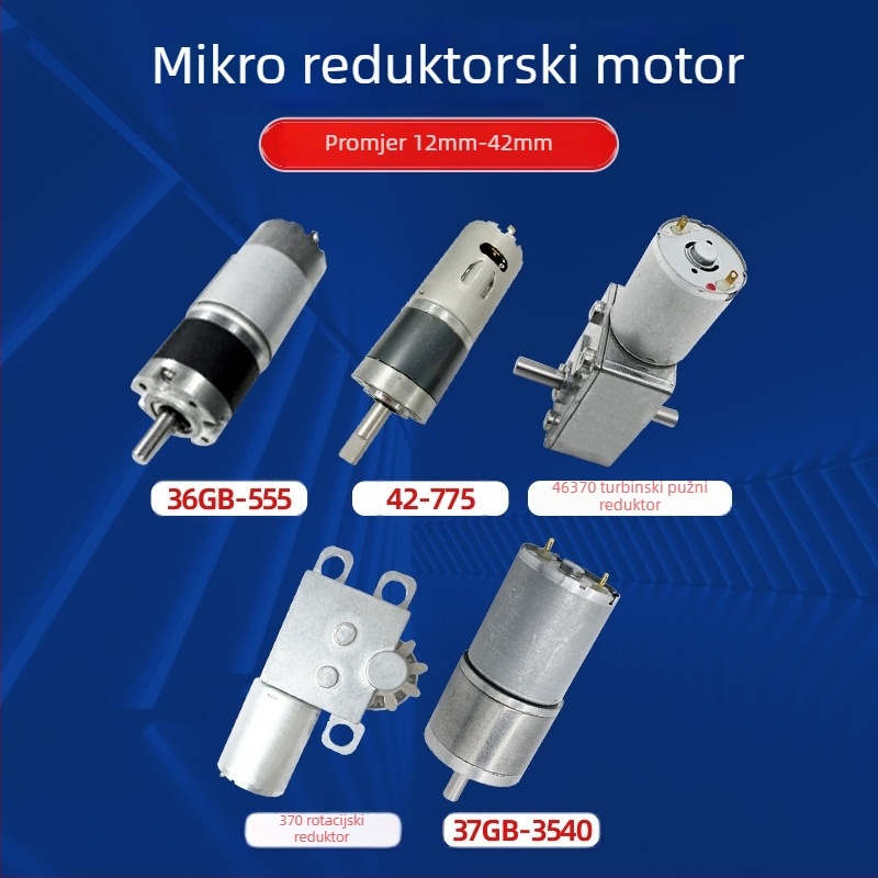 Mali četkasti DC motor s metalnim zupčanicima, visok moment pri velikom opterećenju