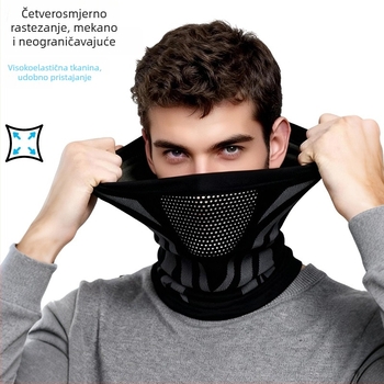 Nylon pleteni balaclava za biciklizam za jesen i zimu, prozračna, bezšivni vrat, za sve sezone.
