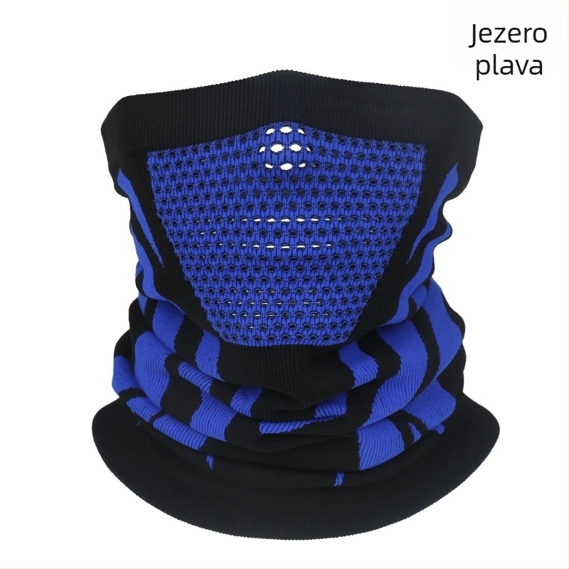 Nylon pleteni balaclava za biciklizam za jesen i zimu, prozračna, bezšivni vrat, za sve sezone.