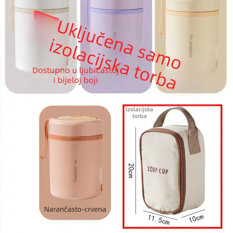 304 nehrđajući čelik: prijenosni lončić za juhu s USB grijanjem, pogodan za automobil, održava temperaturu, za zaposlenike i studente.