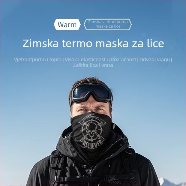 Jesen-zimska vanjska maska za kampiranje, planinarenje, skijanje i vožnju biciklom, unisex, s flisom za toplinu, zaštita lica i vrata