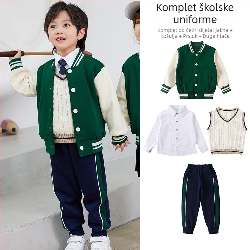 Dječji ljetni školski komplet - kratka majica i hlače, sportski stil, 95% pamuka, za djecu 3–8 godina (100–140 cm)