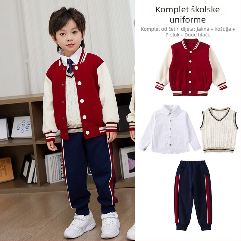 Dječji ljetni školski komplet - kratka majica i hlače, sportski stil, 95% pamuka, za djecu 3–8 godina (100–140 cm)