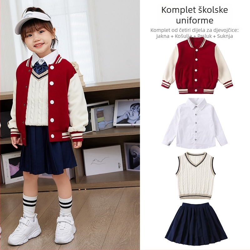 Dječji ljetni školski komplet - kratka majica i hlače, sportski stil, 95% pamuka, za djecu 3–8 godina (100–140 cm)
