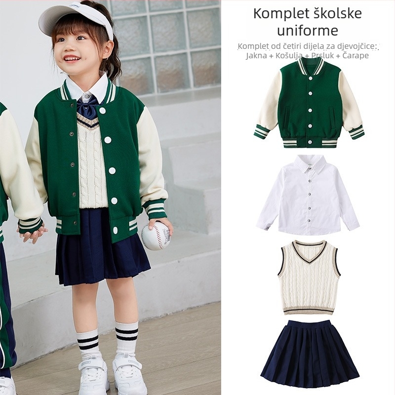 Dječji ljetni školski komplet - kratka majica i hlače, sportski stil, 95% pamuka, za djecu 3–8 godina (100–140 cm)