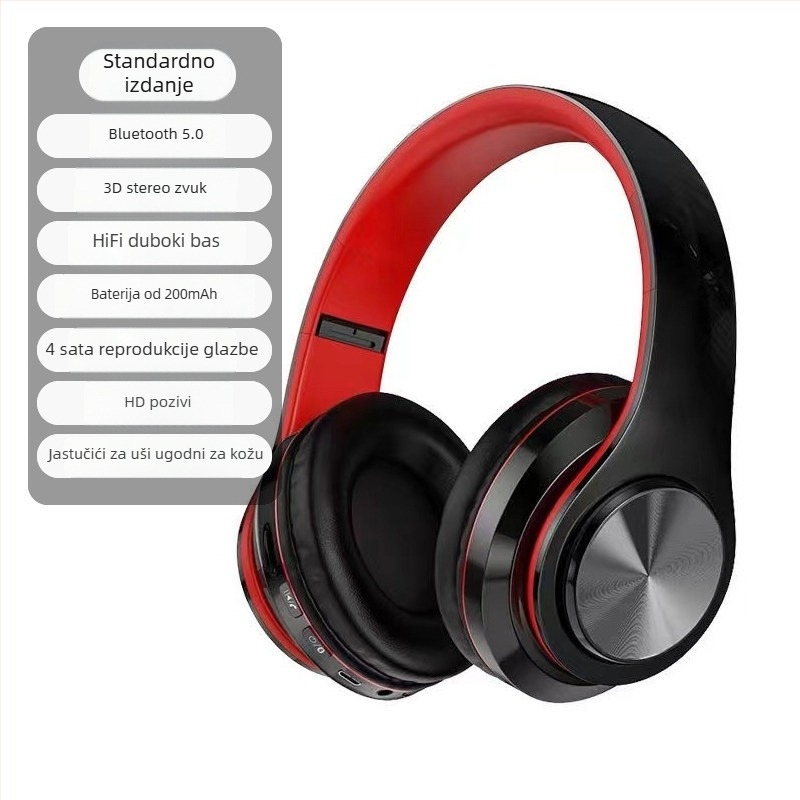 Bluetooth bežične slušalice s LED osvjetljenjem, redukcija buke, za trčanje i sport