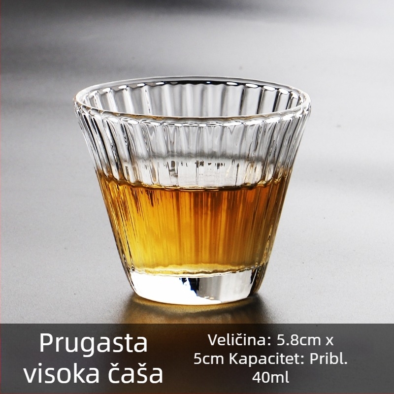 Staklena šalica za čaj u japanskom stilu, otporna na visoke temperature, debelo staklo, mala čaša za čaj ili vino