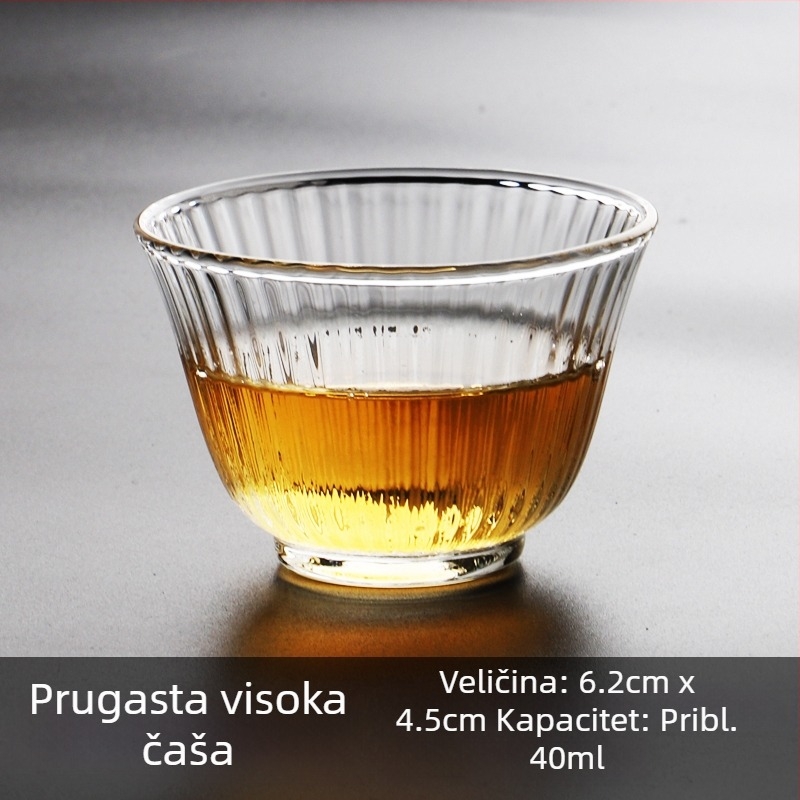 Staklena šalica za čaj u japanskom stilu, otporna na visoke temperature, debelo staklo, mala čaša za čaj ili vino