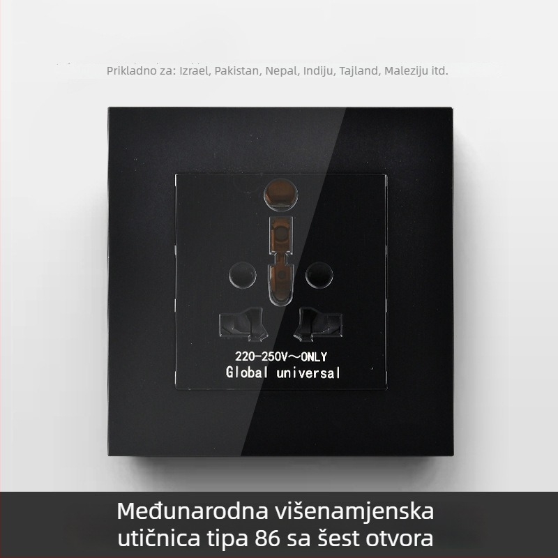 Međunarodni panel utičnica sa šest otvora, tip 86 i tip 142, prekidač utičnica