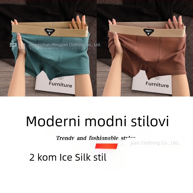 Muške bokserice od ice-silk materijala, jednobojne, bez etikete, udobne i nježne na dodir.