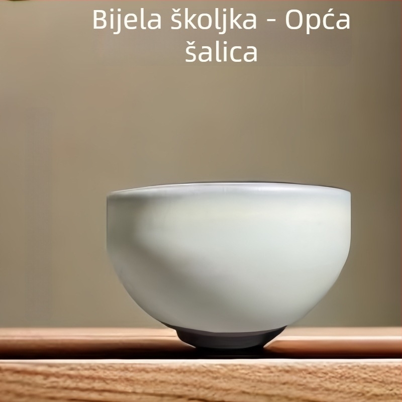 Jianzhan Jianyang čajna šalica s originalnom mineralnom glazurom, bijela, bez noge, ručnim držanjem, majstorski stil, različiti oblici