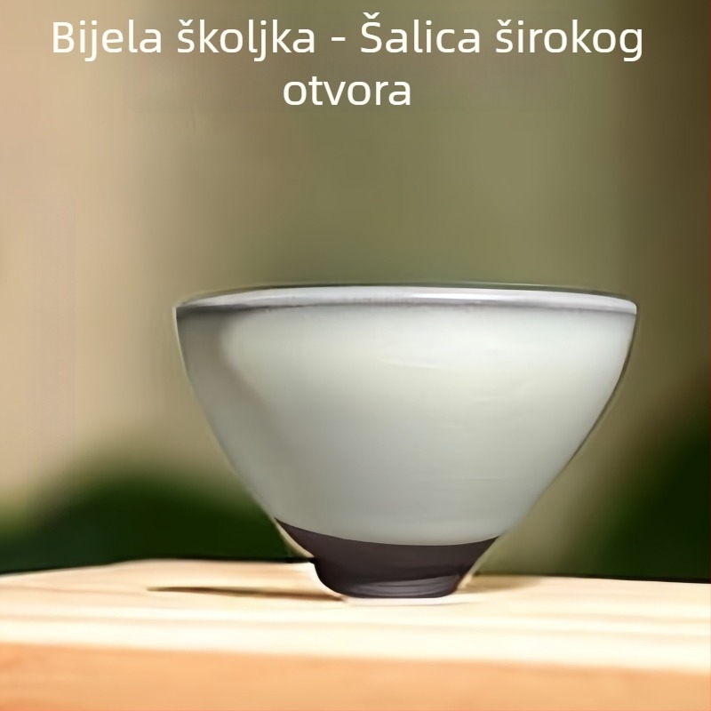 Jianzhan Jianyang čajna šalica s originalnom mineralnom glazurom, bijela, bez noge, ručnim držanjem, majstorski stil, različiti oblici