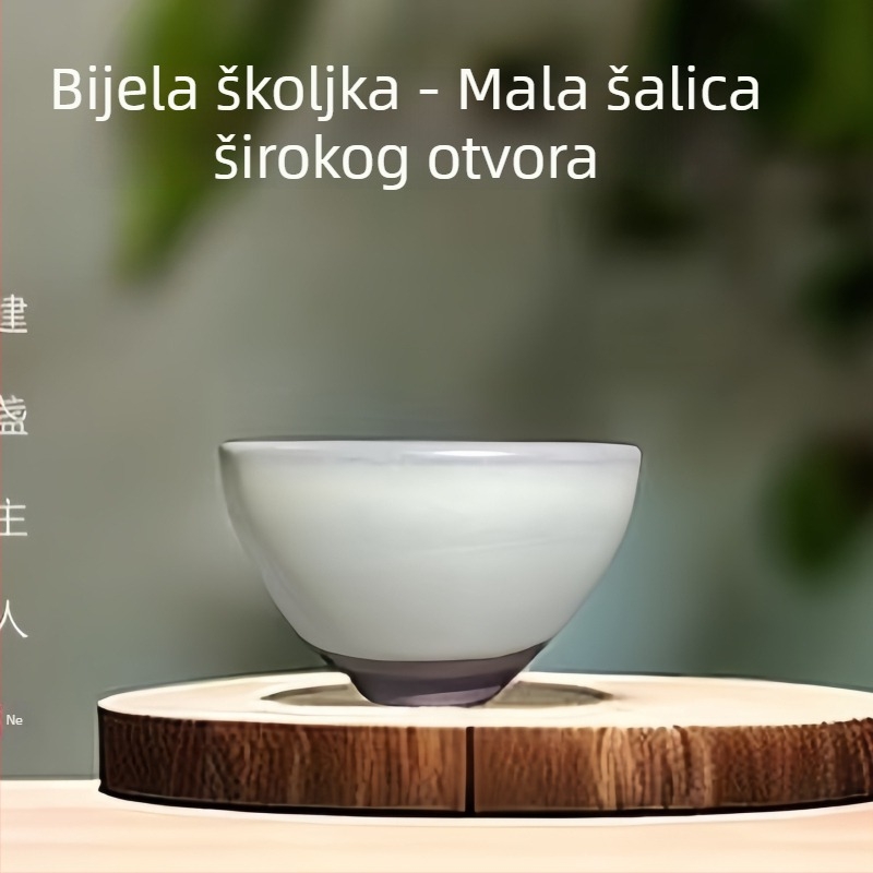 Jianzhan Jianyang čajna šalica s originalnom mineralnom glazurom, bijela, bez noge, ručnim držanjem, majstorski stil, različiti oblici