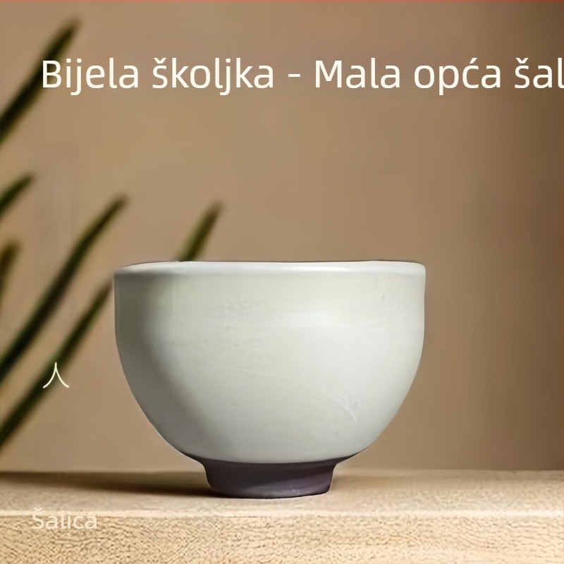 Jianzhan Jianyang čajna šalica s originalnom mineralnom glazurom, bijela, bez noge, ručnim držanjem, majstorski stil, različiti oblici