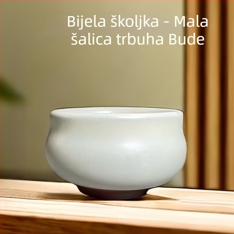 Jianzhan Jianyang čajna šalica s originalnom mineralnom glazurom, bijela, bez noge, ručnim držanjem, majstorski stil, različiti oblici