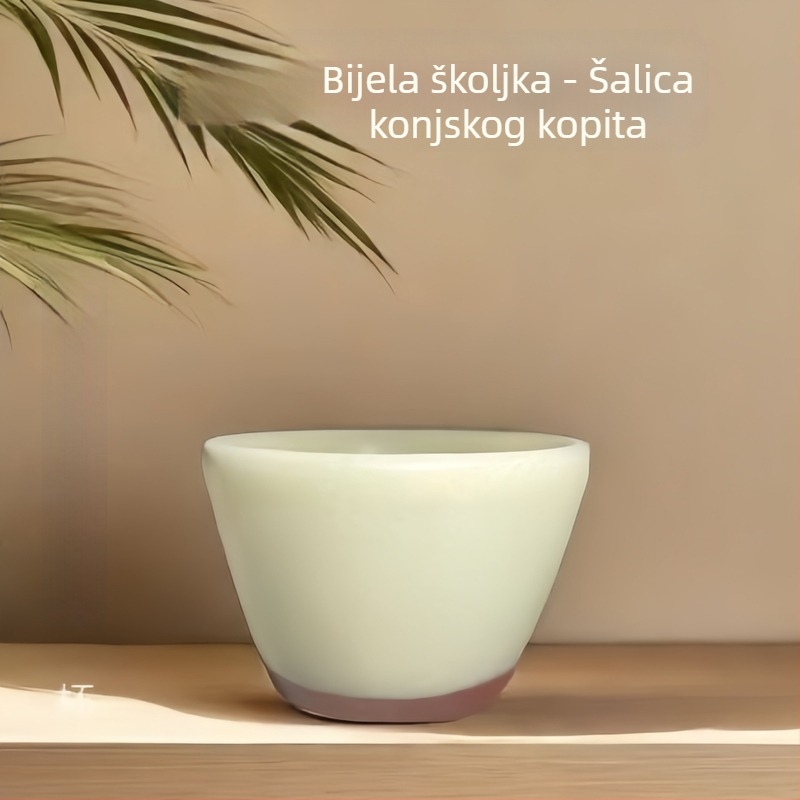 Jianzhan Jianyang čajna šalica s originalnom mineralnom glazurom, bijela, bez noge, ručnim držanjem, majstorski stil, različiti oblici